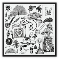 P Framed Canvas
