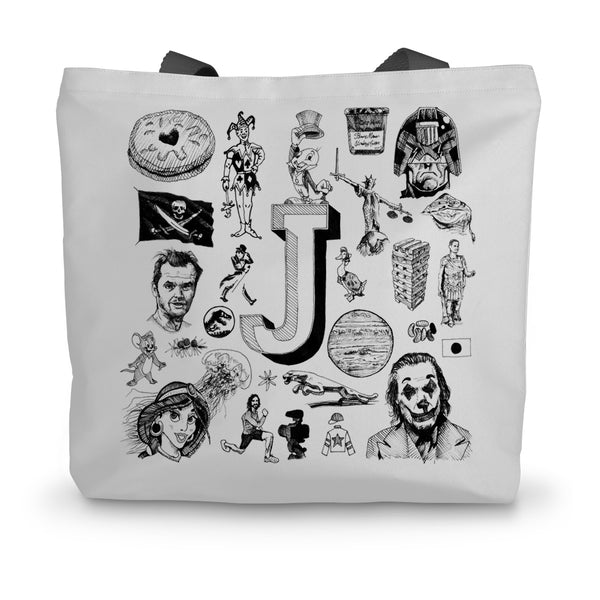 J Canvas Tote Bag