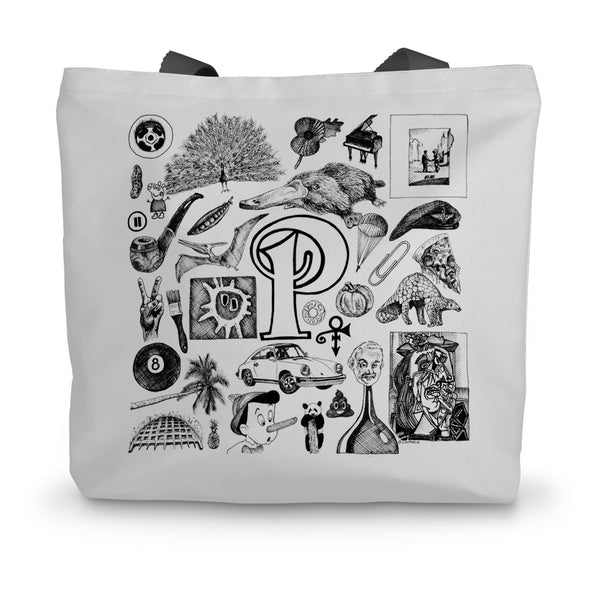 P Canvas Tote Bag