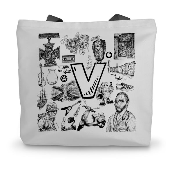 V Canvas Tote Bag