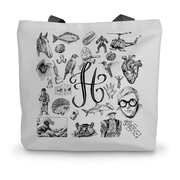 H Canvas Tote Bag