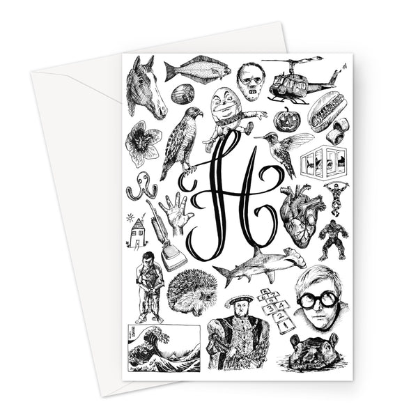 H Greeting Card