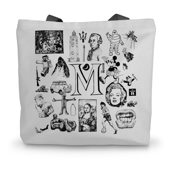 M Canvas Tote Bag