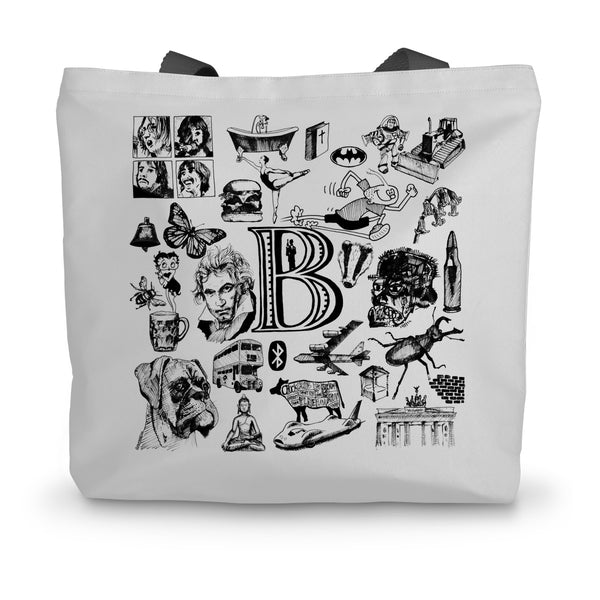 B Canvas Tote Bag